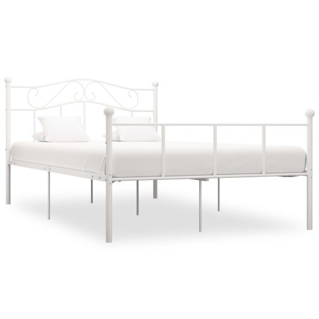 vidaXL Estructura de cama de metal blanco 120x200 cm
