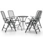 vidaXL Set de comedor de jardín 3 pzas malla metal expandido antracita vidaXL Set de comedor de jardín 3 pzas malla metal expandido antracita