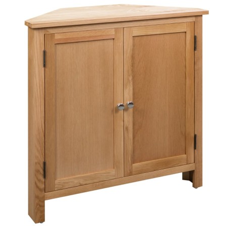vidaXL Armario de esquina de madera maciza de roble 80x33,5x78 cm
