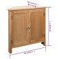 vidaXL Armario de esquina de madera maciza de roble 80x33,5x78 cm