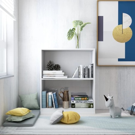 vidaXL Estantería madera contrachapada blanco brillante 60x24x74,5 cm
