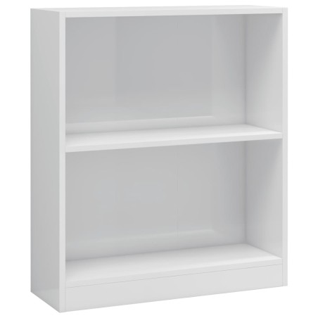 vidaXL Estantería madera contrachapada blanco brillante 60x24x74,5 cm