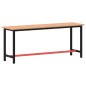 vidaXL Banco de trabajo madera maciza de haya y metal 200x55x81,5 cm