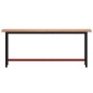 vidaXL Banco de trabajo madera maciza de haya y metal 200x55x81,5 cm