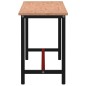 vidaXL Banco de trabajo madera maciza de haya y metal 200x55x81,5 cm