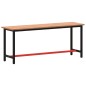 vidaXL Banco de trabajo madera maciza de haya y metal 200x55x81,5 cm