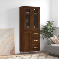 vidaXL Aparador alto madera contrachapada marrón roble 69,5x34x180 cm