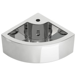 vidaXL Lavabo con rebosadero 45x32x12,5 cm cerámica plateado