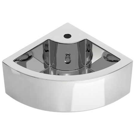 vidaXL Lavabo con rebosadero 45x32x12,5 cm cerámica plateado