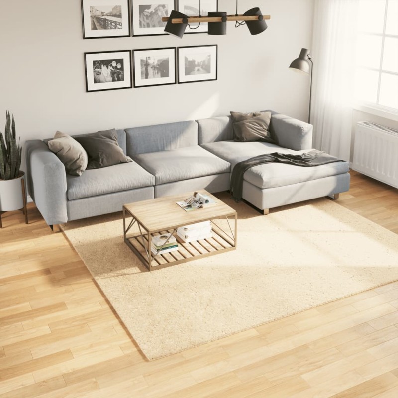vidaXL Alfombra de pelo corto suave lavable HUARTE crema 240x240 cm vidaXL Alfombra de pelo corto suave lavable HUARTE crema 240x240 cm