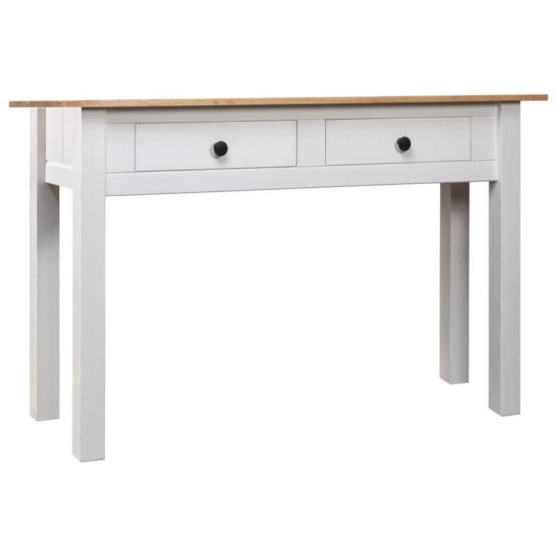 vidaXL Mesa consola madera maciza pino Panamá blanco 110x40x72cm