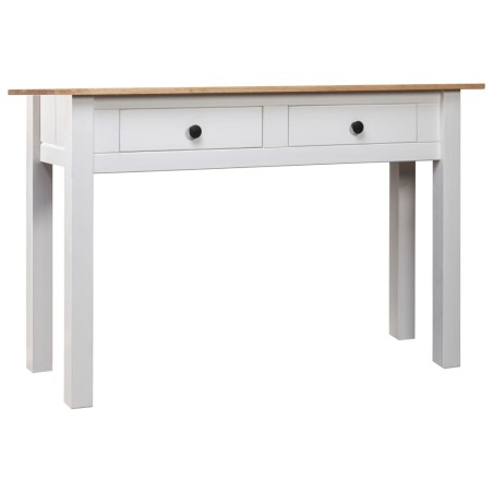 vidaXL Mesa consola madera maciza pino Panamá blanco 110x40x72cm