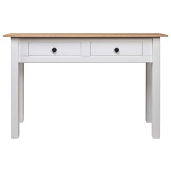 vidaXL Mesa consola madera maciza pino Panamá blanco 110x40x72cm