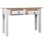 vidaXL Mesa consola madera maciza pino Panamá blanco 110x40x72cm