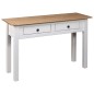 vidaXL Mesa consola madera maciza pino Panamá blanco 110x40x72cm