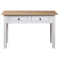 vidaXL Mesa consola madera maciza pino Panamá blanco 110x40x72cm