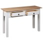 vidaXL Mesa consola madera maciza pino Panamá blanco 110x40x72cm