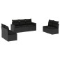 vidaXL Set de comedor de jardín 7 pzas y cojines ratán sintético negro vidaXL Set de comedor de jardín 7 pzas y cojines ratán sintético negro