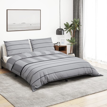 vidaXL Juego de funda nórdica algodón gris 220x240 cm