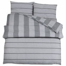 vidaXL Juego de funda nórdica algodón gris 220x240 cm