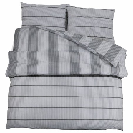vidaXL Juego de funda nórdica algodón gris 220x240 cm