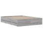 vidaXL Cama con cajones madera ingeniería gris Sonoma 120x200 cm vidaXL Cama con cajones madera ingeniería gris Sonoma 120x200 cm