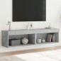 vidaXL Muebles para TV con luces LED 2 uds gris hormigón 60x30x30 cm
