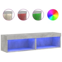 vidaXL Muebles para TV con luces LED 2 uds gris hormigón 60x30x30 cm