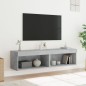 vidaXL Muebles para TV con luces LED 2 uds gris hormigón 60x30x30 cm
