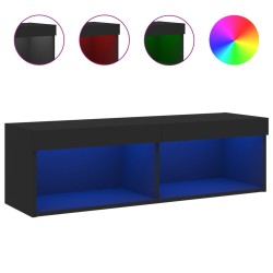 vidaXL Mueble para TV con luces LED negro 100x30x30 cm