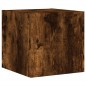 vidaXL Mueble de TV de pared con luces LED roble ahumado 30,5x35x30 cm