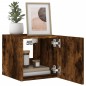 vidaXL Mueble de TV de pared con luces LED roble ahumado 30,5x35x30 cm