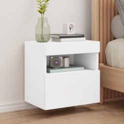 vidaXL Mueble de TV de pared con luces LED blanco 40x30x40 cm