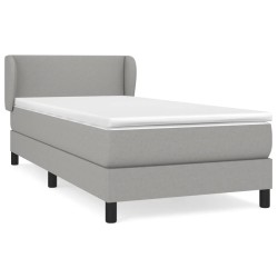 vidaXL Cama box spring con colchón tela gris claro 80x200 cm