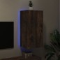 vidaXL Mueble de TV de pared con luces LED roble ahumado 30,5x35x80 cm