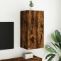 vidaXL Mueble de TV de pared con luces LED roble ahumado 30,5x35x80 cm