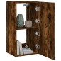 vidaXL Mueble de TV de pared con luces LED roble ahumado 30,5x35x80 cm