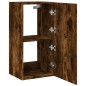 vidaXL Mueble de TV de pared con luces LED roble ahumado 30,5x35x80 cm