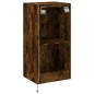 vidaXL Mueble de TV de pared con luces LED roble ahumado 30,5x35x80 cm