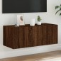 vidaXL Mueble de TV de pared con luces LED marrón roble 80x35x31 cm vidaXL Mueble de TV de pared con luces LED marrón roble 80x35x31 cm
