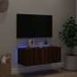 vidaXL Mueble de TV de pared con luces LED marrón roble 80x35x31 cm vidaXL Mueble de TV de pared con luces LED marrón roble 80x35x31 cm