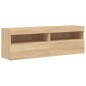 vidaXL Muebles de TV de pared luces LED 2 uds roble Sonoma 60x30x40 cm