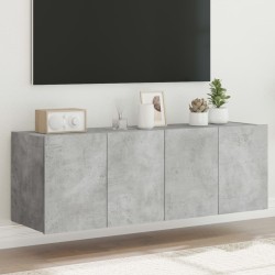 vidaXL Muebles TV de pared luces LED 2 uds gris hormigón 60x35x41 cm