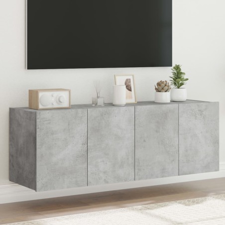 vidaXL Muebles TV de pared luces LED 2 uds gris hormigón 60x35x41 cm