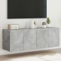 vidaXL Muebles TV de pared luces LED 2 uds gris hormigón 60x35x41 cm vidaXL Muebles TV de pared luces LED 2 uds gris hormigón 60x35x41 cm