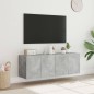 vidaXL Muebles TV de pared luces LED 2 uds gris hormigón 60x35x41 cm vidaXL Muebles TV de pared luces LED 2 uds gris hormigón 60x35x41 cm