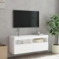 vidaXL Mueble de TV de pared con luces LED blanco 100x30x40 cm