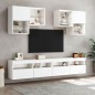 vidaXL Mueble de TV de pared con luces LED blanco 100x30x40 cm