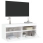vidaXL Mueble de TV de pared con luces LED blanco 100x30x40 cm