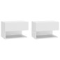 vidaXL Mesitas de noche de pared 2 unidades blanco brillante vidaXL Mesitas de noche de pared 2 unidades blanco brillante